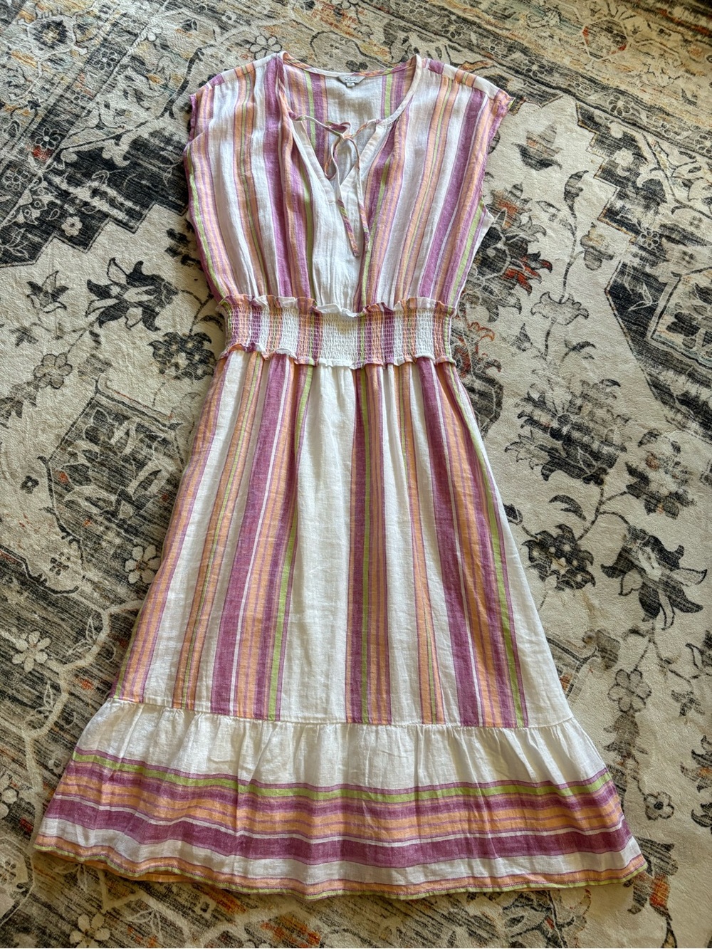 Rails Ashlyn Hibiscus Stripe Sleeveless Cotton Dress size M